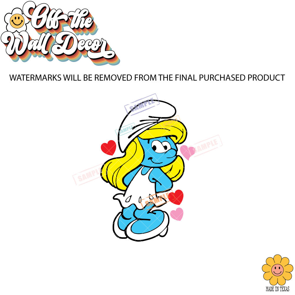 Smurfette With Hearts | Vehicle Window, Vinyl decal sticker