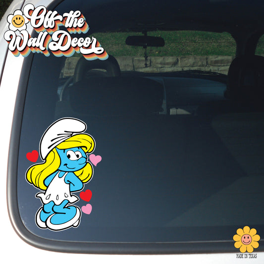Smurfette With Hearts | Vehicle Window, Vinyl decal sticker