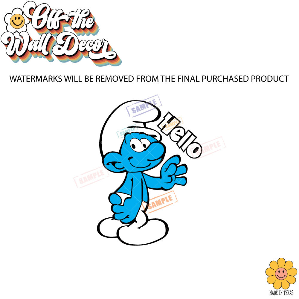 Hello Smurf | Vehicle Window, Vinyl decal sticker