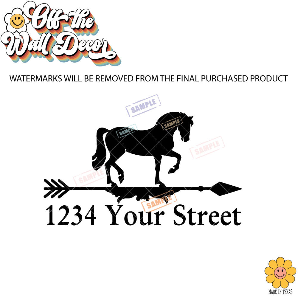 HORSE | Personalized Mailbox Address Decal - Customized Vinyl Sticker for Mailboxes Outdoor