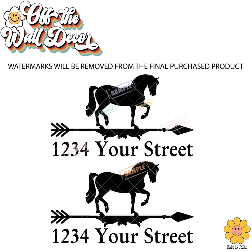 HORSE | Personalized Mailbox Address Decal - Customized Vinyl Sticker for Mailboxes Outdoor