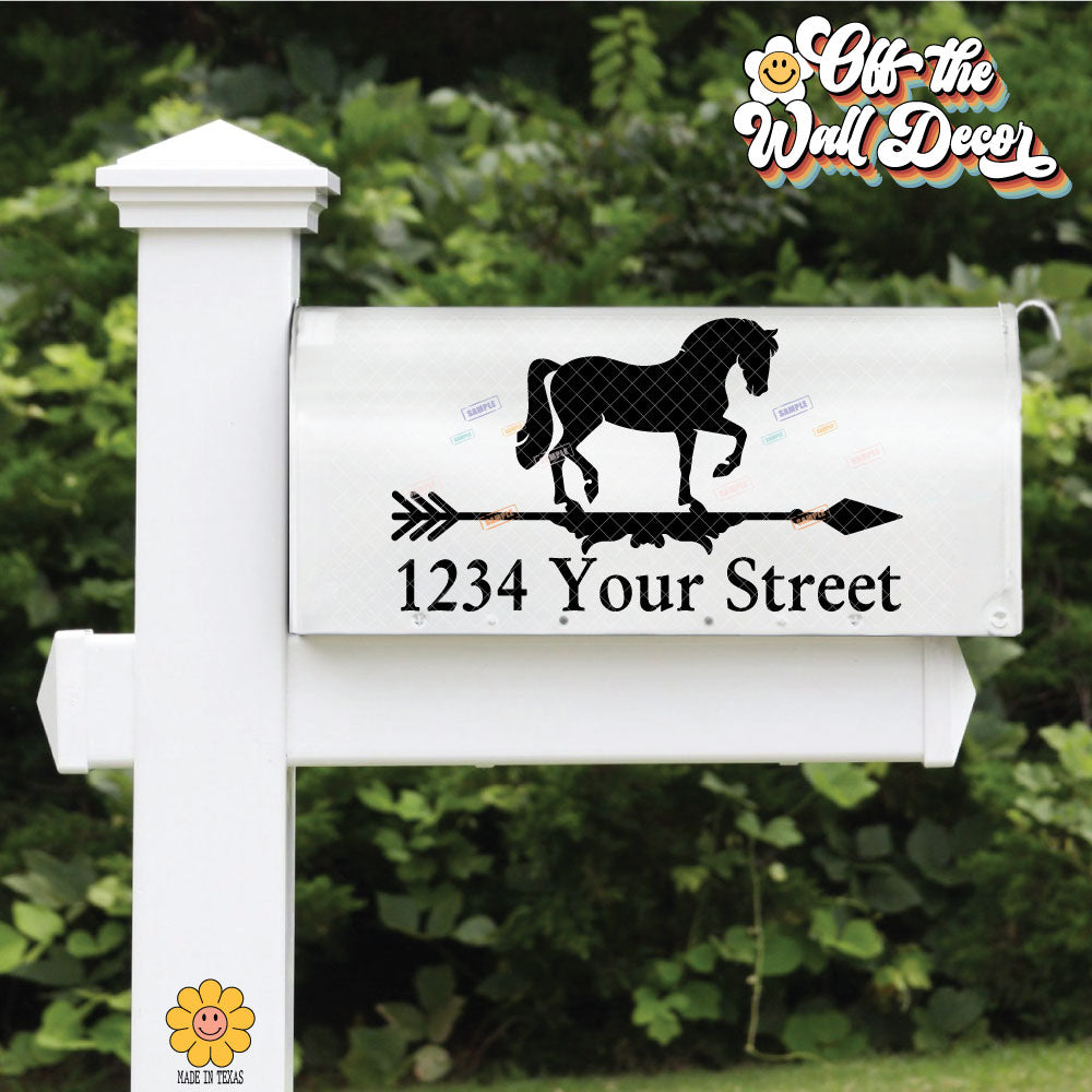 HORSE | Personalized Mailbox Address Decal - Customized Vinyl Sticker for Mailboxes Outdoor
