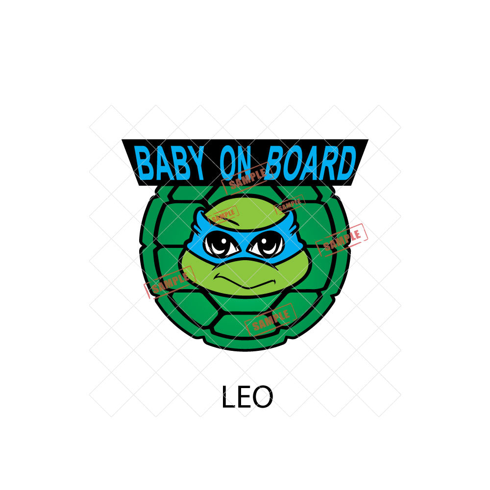 Turtle Characters | Baby on Board | Magnet OR Vinyl Decal Sticker