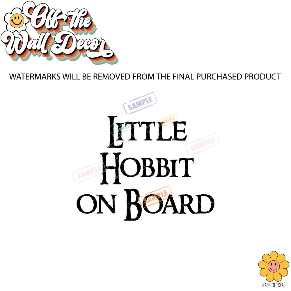 Little Hobbit on Board | Baby on Board | Vinyl Decal Sticker