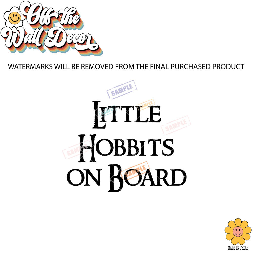 Little Hobbit on Board | Baby on Board | Vinyl Decal Sticker