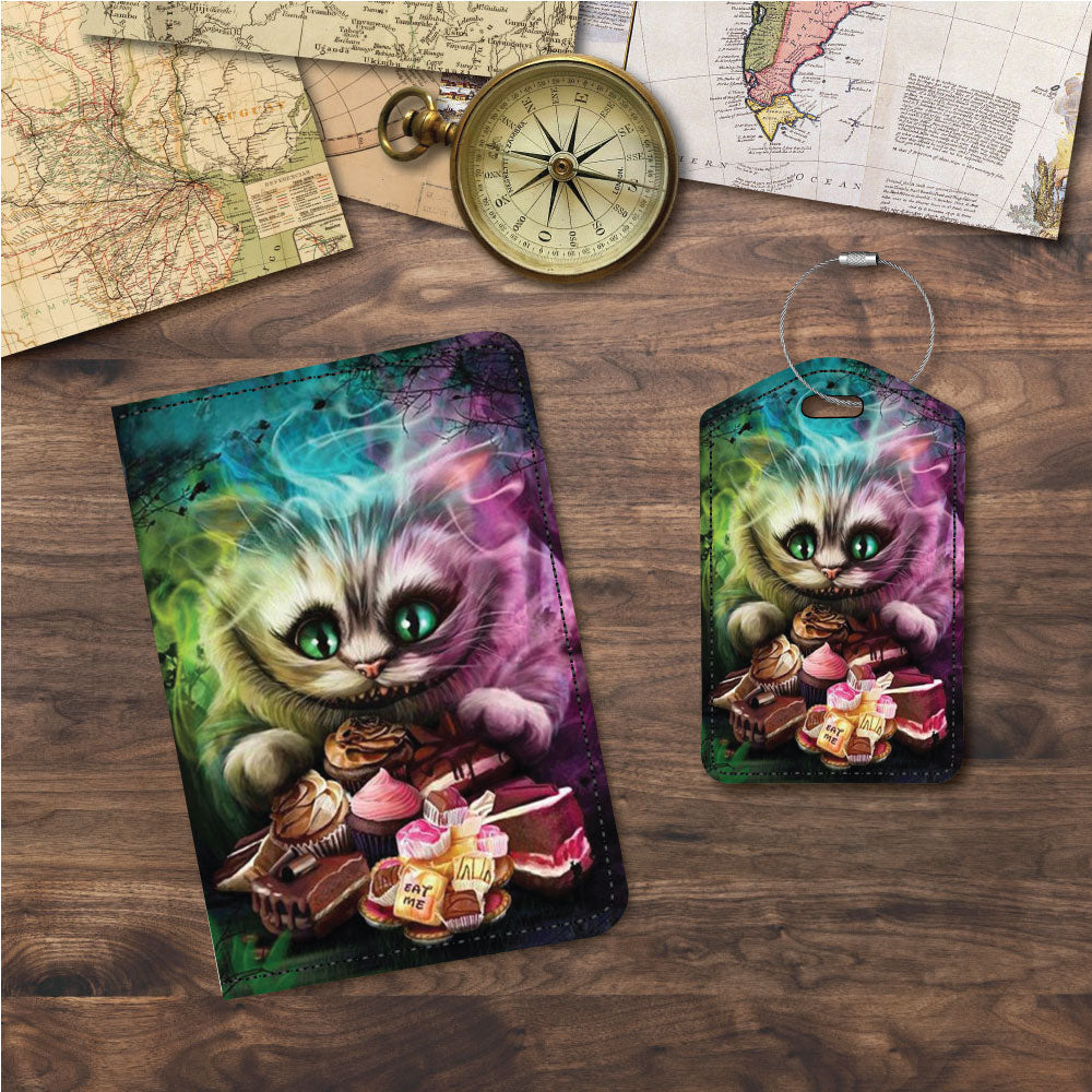 Colorful Cheshire Cat | Passport Holder & Luggage Tag