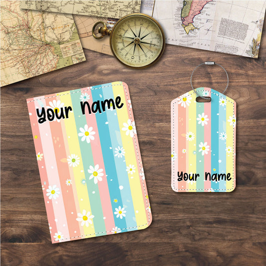 Daisies & Stripes | Passport Holder & Luggage Tag