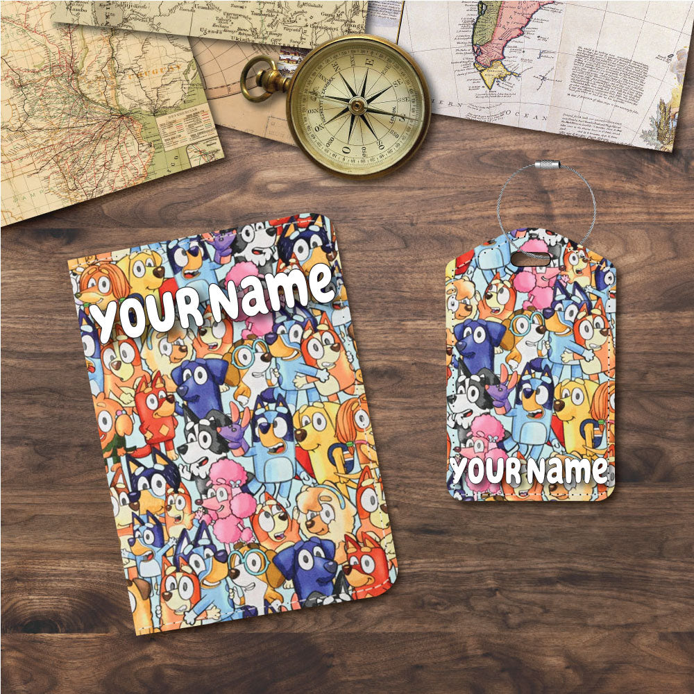 Bluey Collage | Passport Holder & Luggage Tag