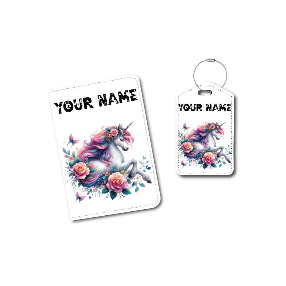 Floral Unicorn | Passport Holder & Luggage Tag