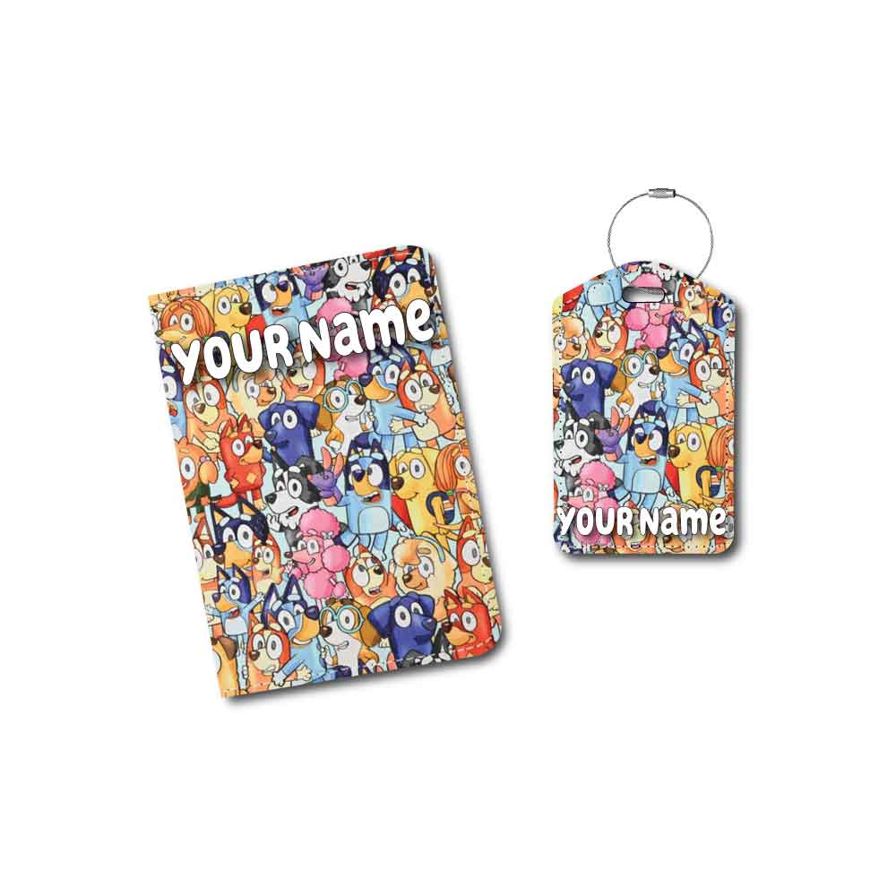 Bluey Collage | Passport Holder & Luggage Tag