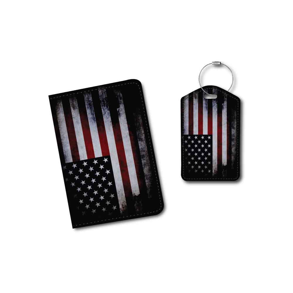Distressed US Flag | Passport Holder & Luggage Tag
