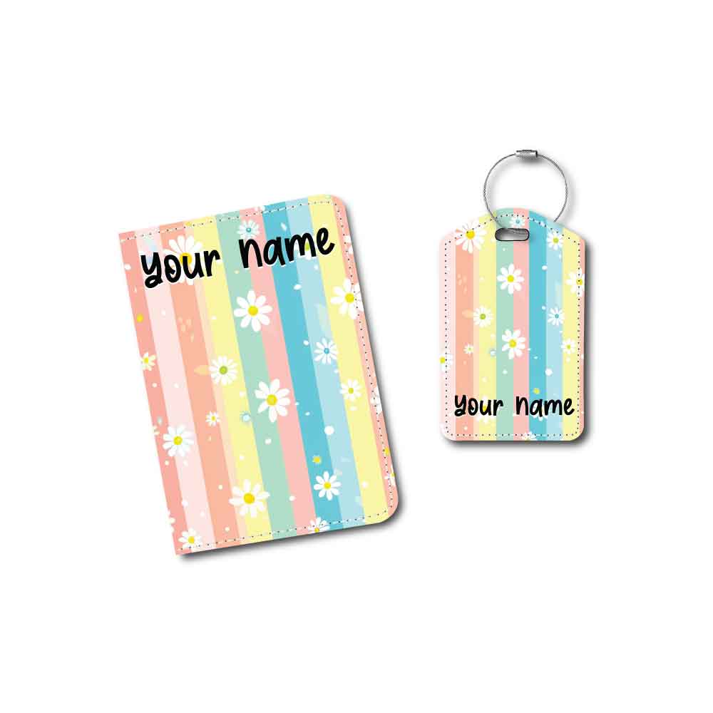 Daisies & Stripes | Passport Holder & Luggage Tag