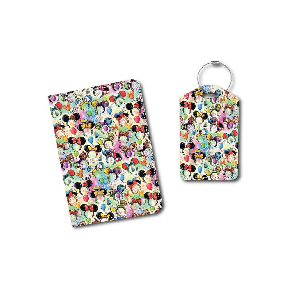 Mouse Ears Collage Fabric | Passport Holder & Luggage Tag