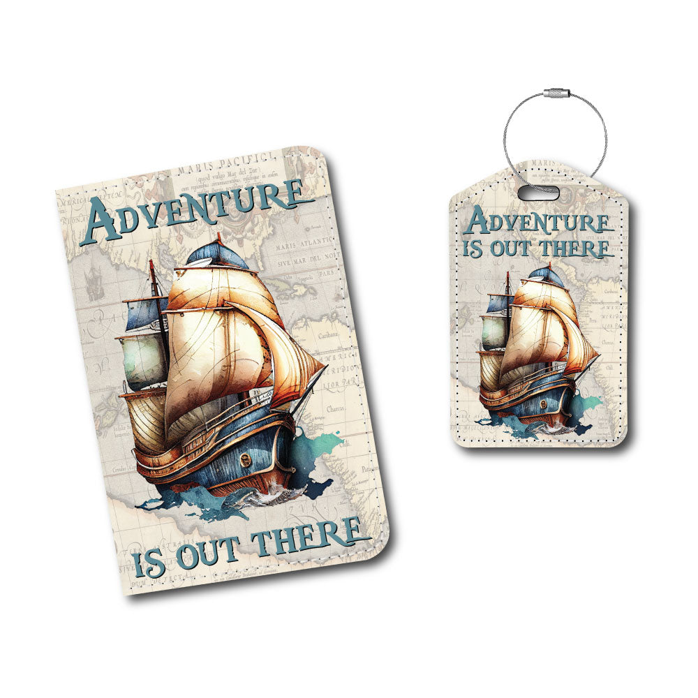 Adventure is out there | Passport Holder & Luggage Tag | Ship