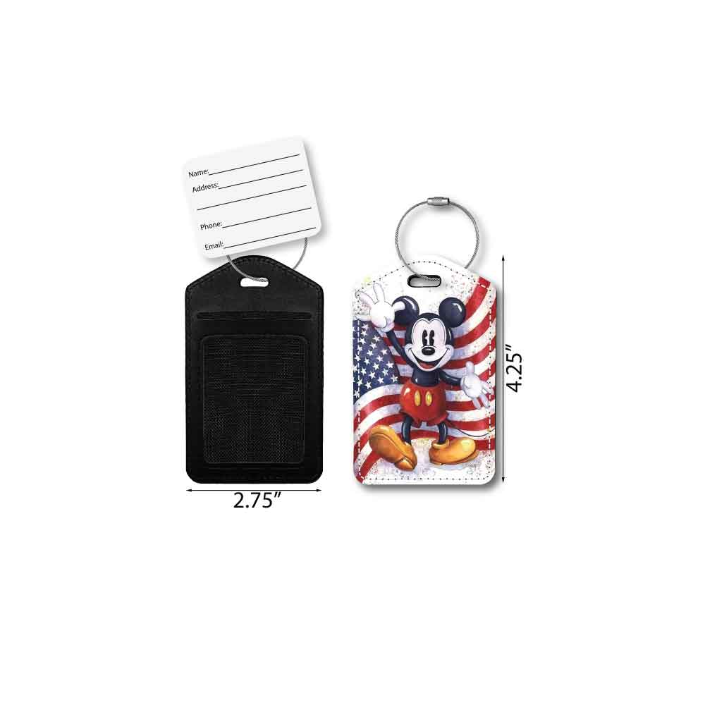 Vintage Mickey US Flag | Passport Holder & Luggage Tag