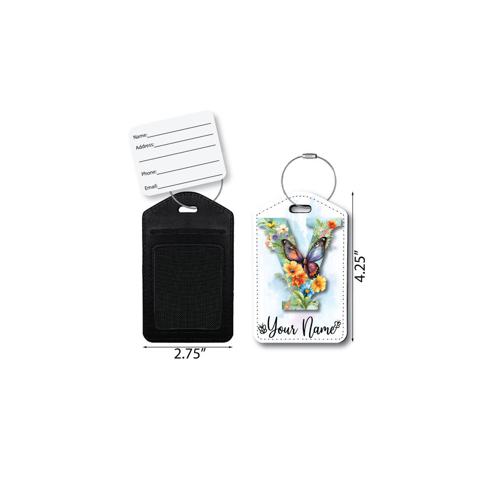Butterfly Initial Personalized | Passport Holder & Luggage Tag