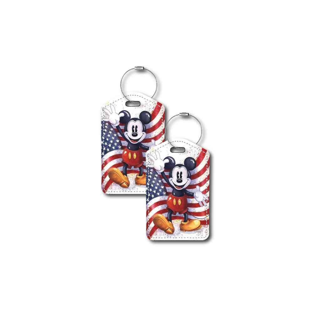 Vintage Mickey US Flag | Passport Holder & Luggage Tag