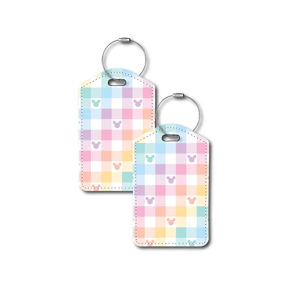 Checkered Mouse Ears Silhouette | Passport Holder & Luggage Tag