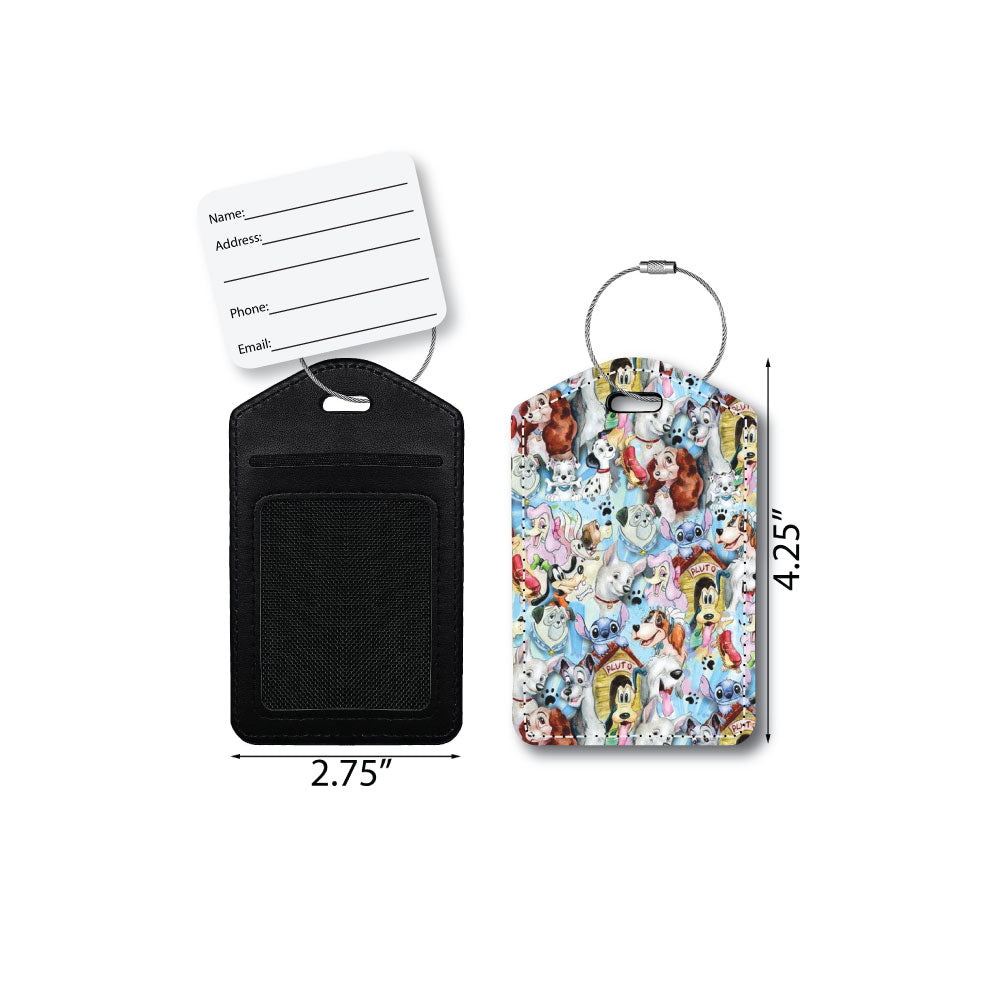 Watercolor Disney Dogs Collage | Passport Holder & Luggage Tag