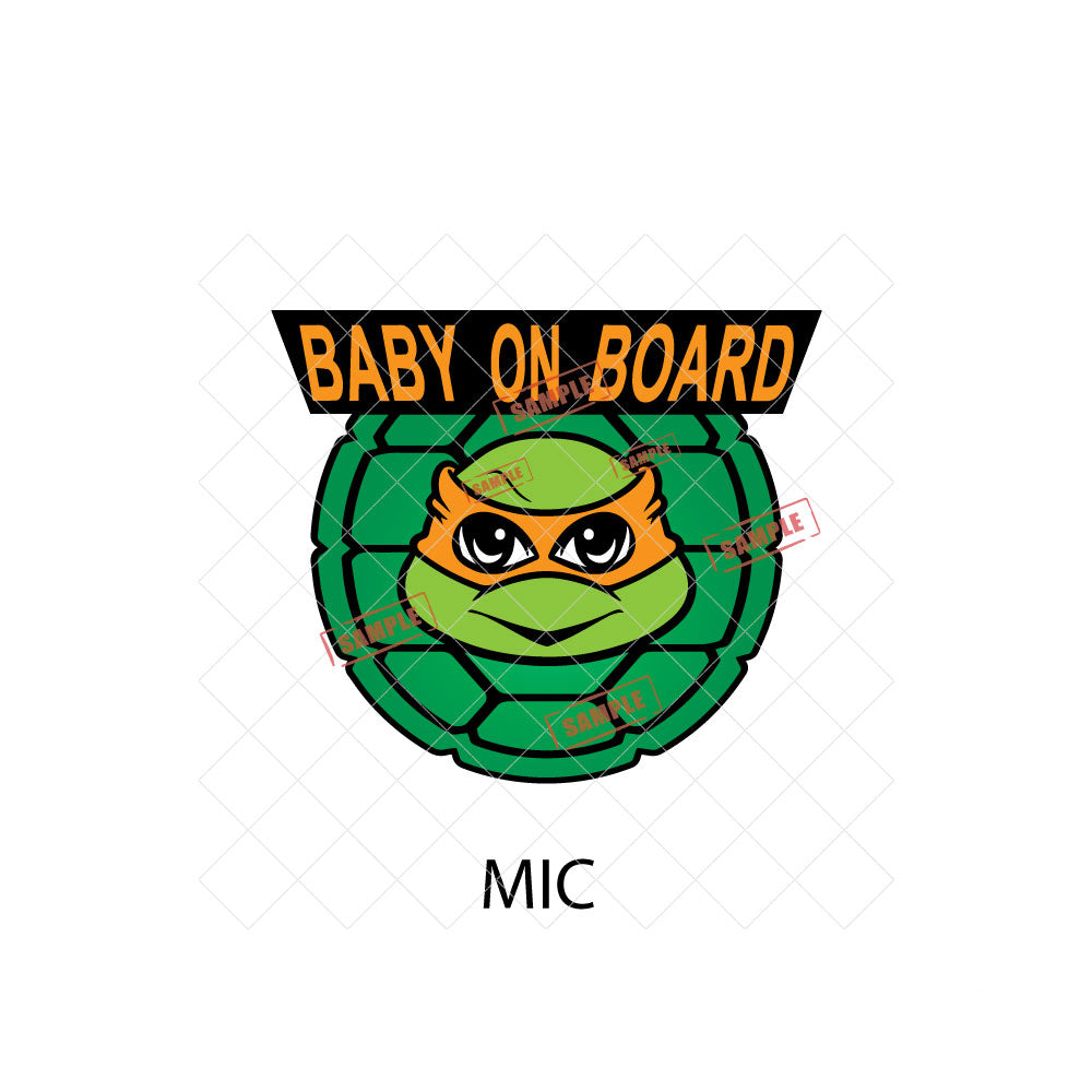 Turtle Characters | Baby on Board | Magnet OR Vinyl Decal Sticker