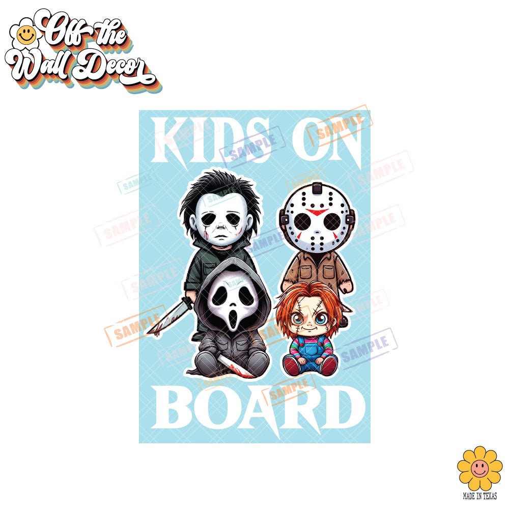 Horror Characters | Kids on Board | Vinyl Decal Sticker