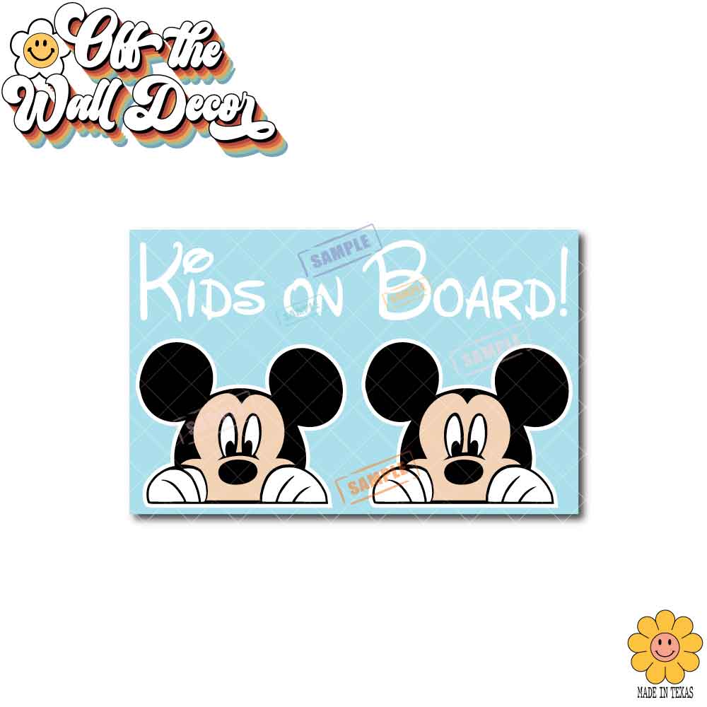 Mickey & Minnie | Kids on Board | Suction Cup Sign, Magnet OR Vinyl Decal Sticker