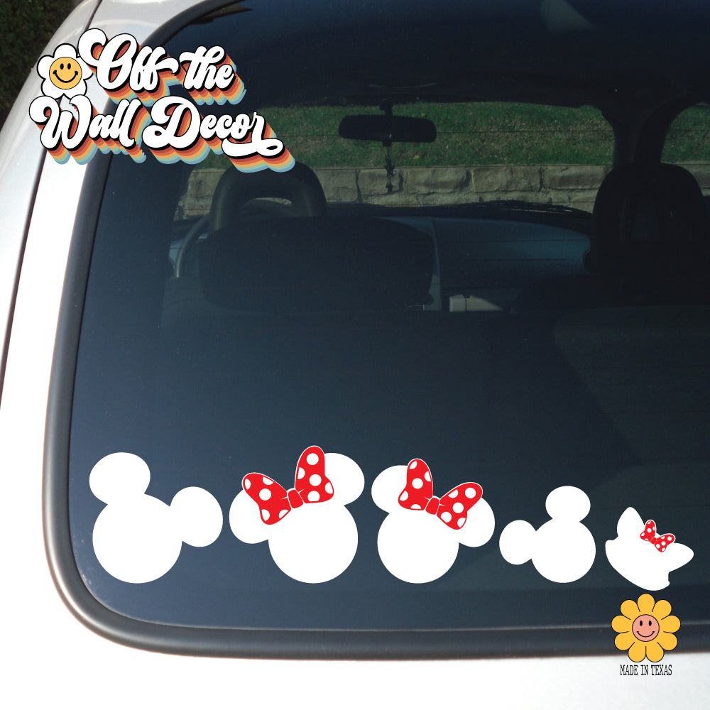 Mouse Silhouette Family | Car/Truck Sticker, Automotive Decals, Family Car Bling Stickers and Decals, Pet Cat Dog Decal for Window