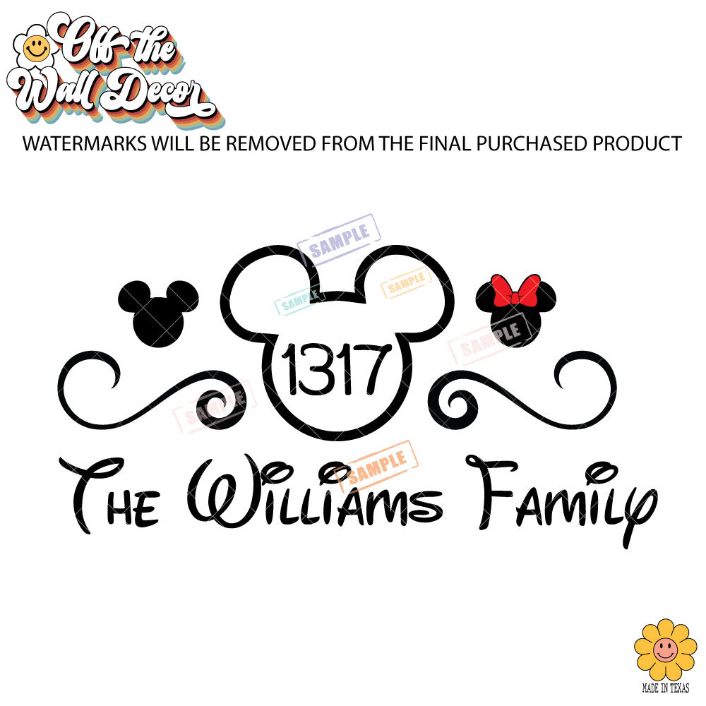 Mouse Ears | Personalized Mailbox Address Decal - Customized Vinyl Sticker for Mailboxes Outdoor