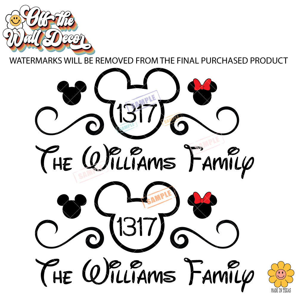 Mouse Ears | Personalized Mailbox Address Decal - Customized Vinyl Sticker for Mailboxes Outdoor