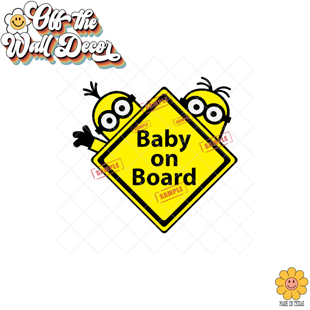 Minions | Baby on Board | Magnet OR Vinyl Decal Sticker