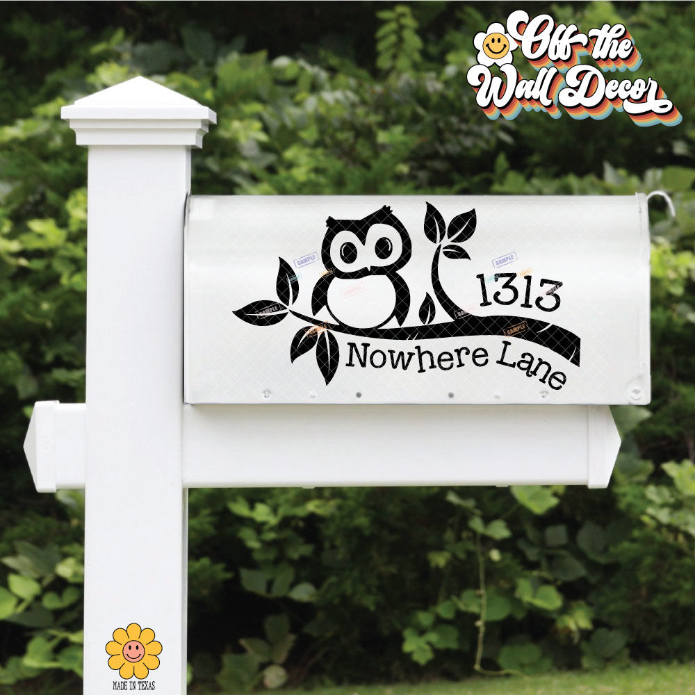 Owl Mailbox Decals | Personalized Mailbox Address Decal - Customized Vinyl Sticker for Mailboxes Outdoor