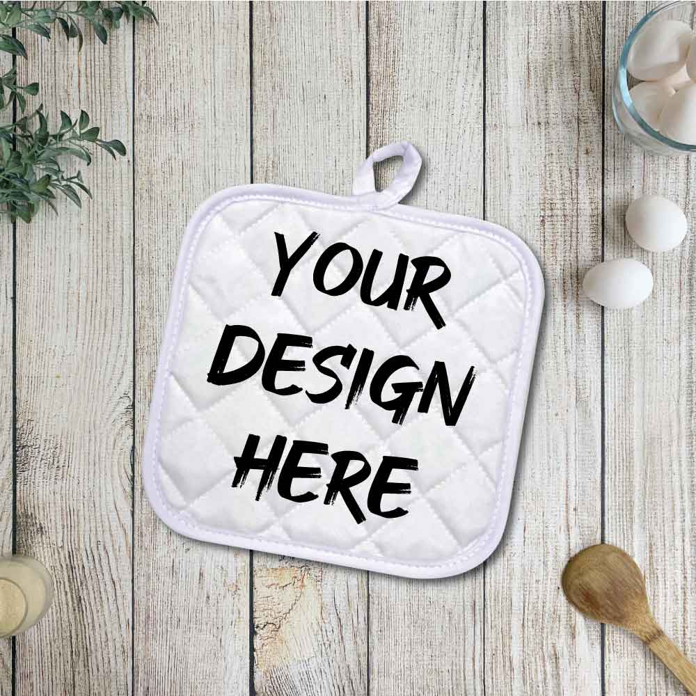 Personalized | Quilted Country Farmhouse Styled Vintage Look Pot Holder | Potholders, Trivets, Hot pads, Oven mitts, Heat resistant, and Washable