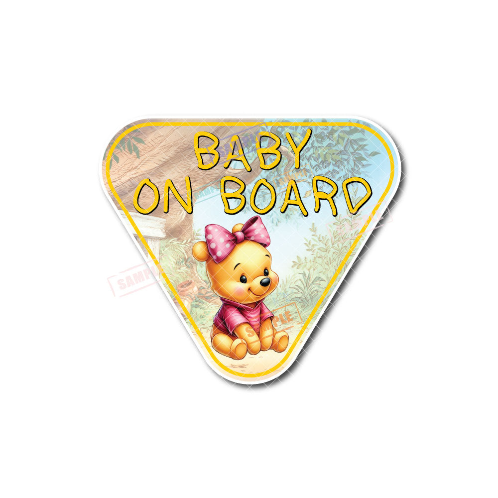 Baby Pooh Bear | Baby on Board | Suction Cup Sign, Magnet OR Vinyl Decal Sticker