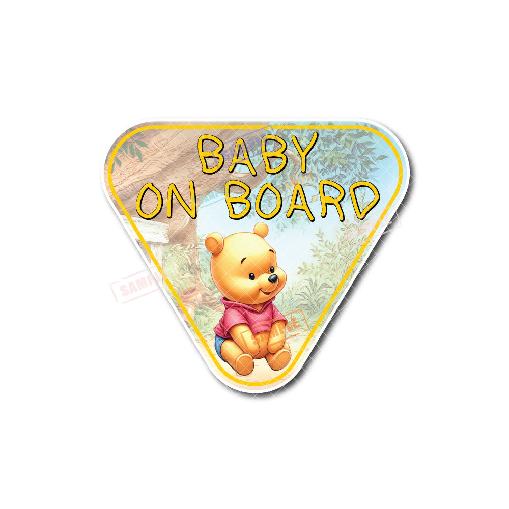 Baby Pooh Bear | Baby on Board | Suction Cup Sign, Magnet OR Vinyl Decal Sticker