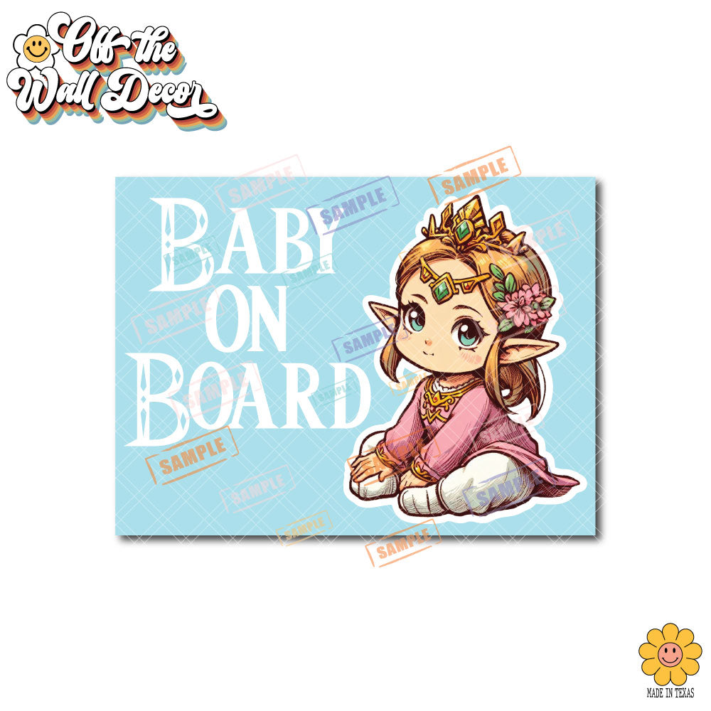 Baby Zelda | Baby on Board | Vinyl Decal Sticker