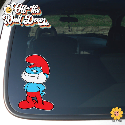 Papa Smurf | Magnet OR Vehicle Window, Vinyl decal sticker