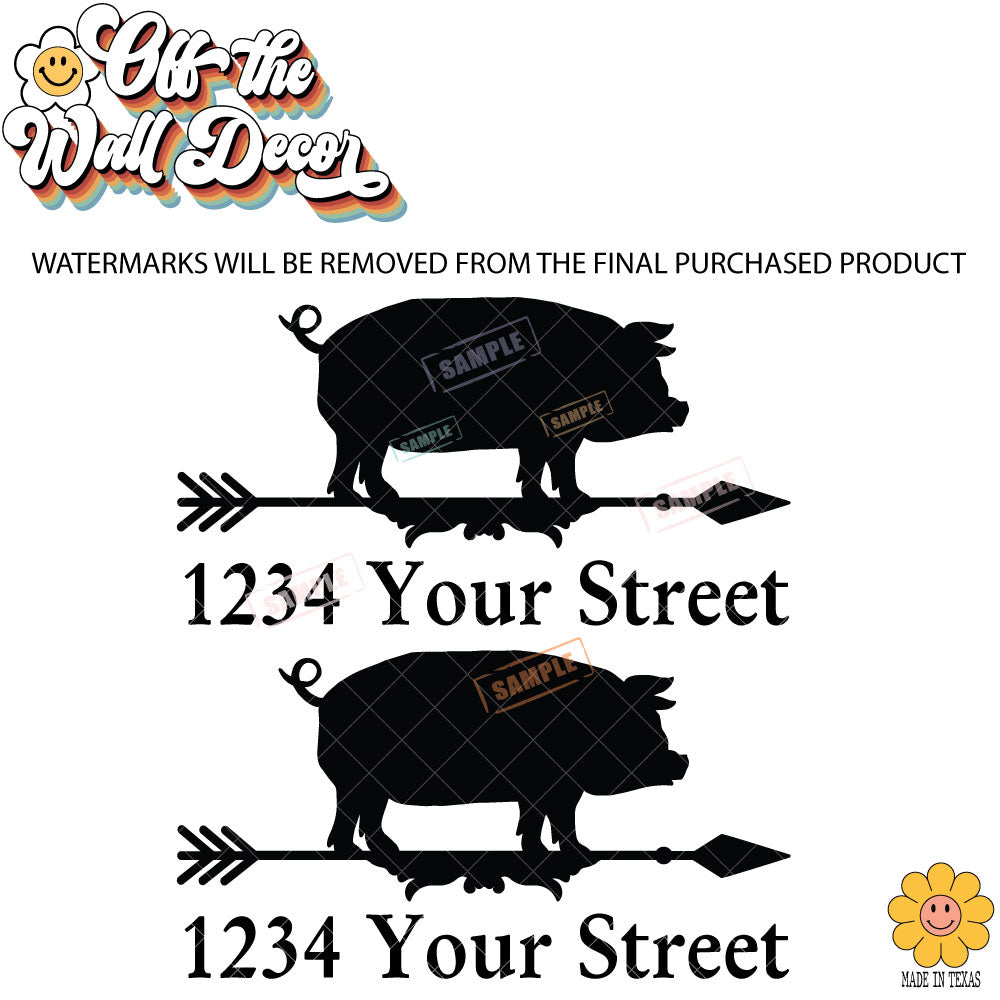 PIG | Personalized Mailbox Address Decal - Customized Vinyl Sticker for Mailboxes Outdoor