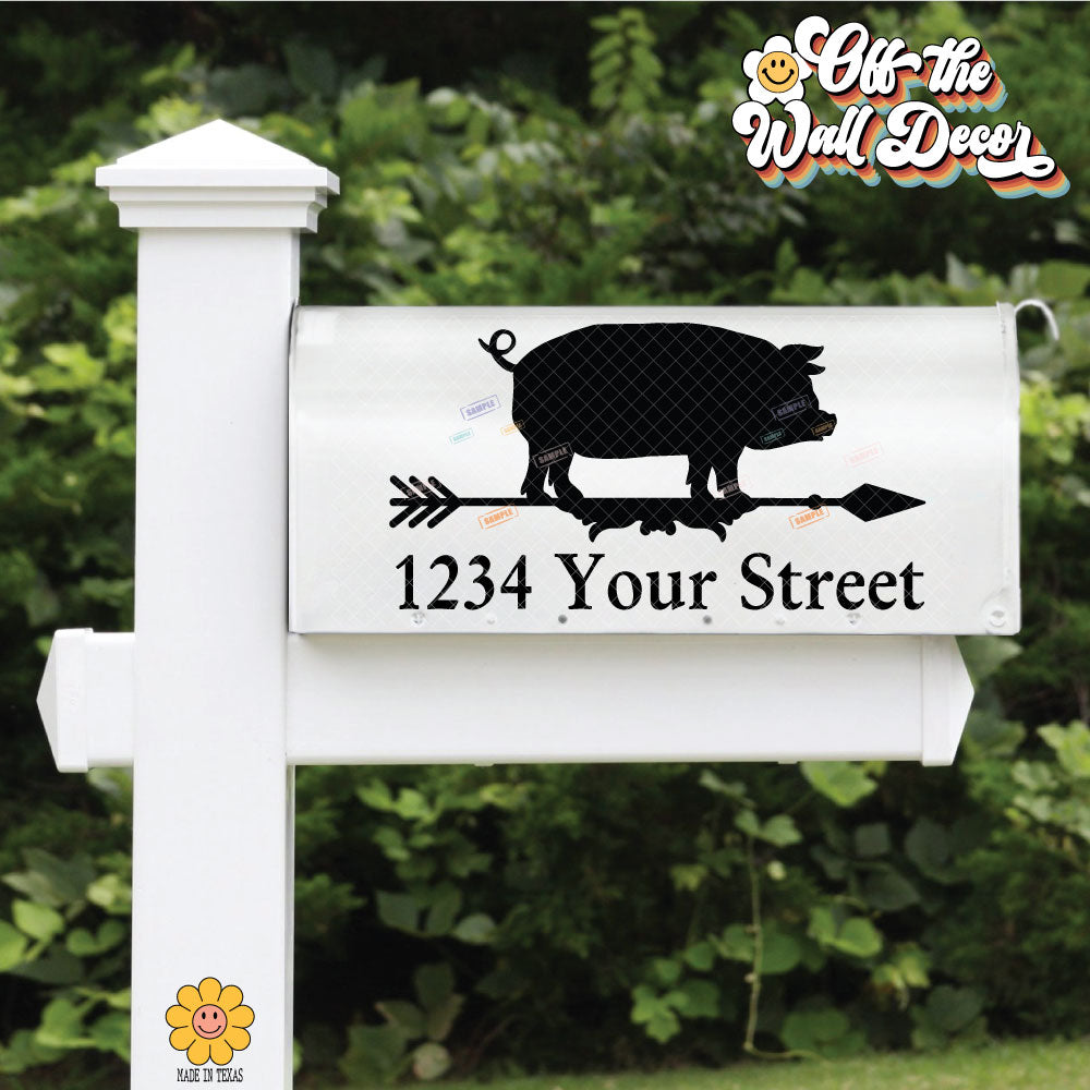 PIG | Personalized Mailbox Address Decal - Customized Vinyl Sticker for Mailboxes Outdoor