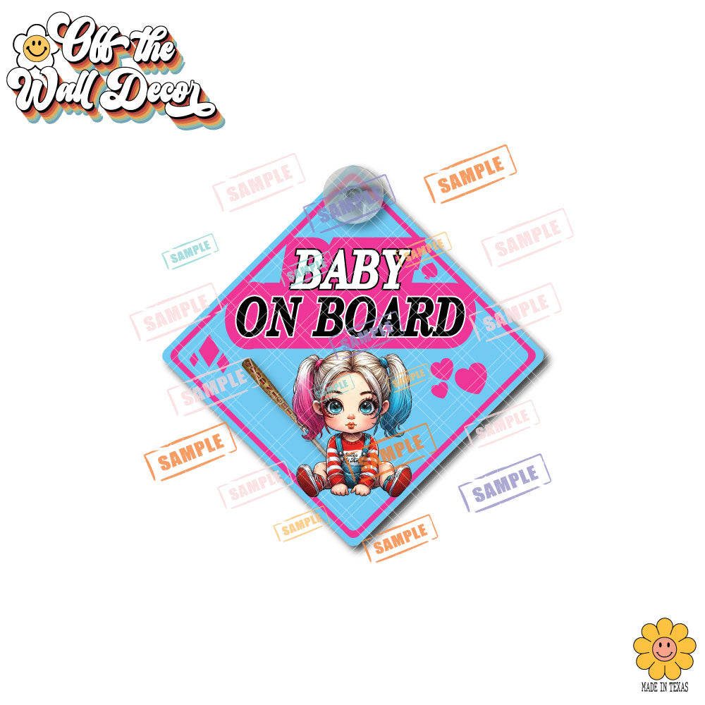 Baby Harley | Baby on Board | Suction Cup Sign, Magnet OR Vinyl Decal Sticker