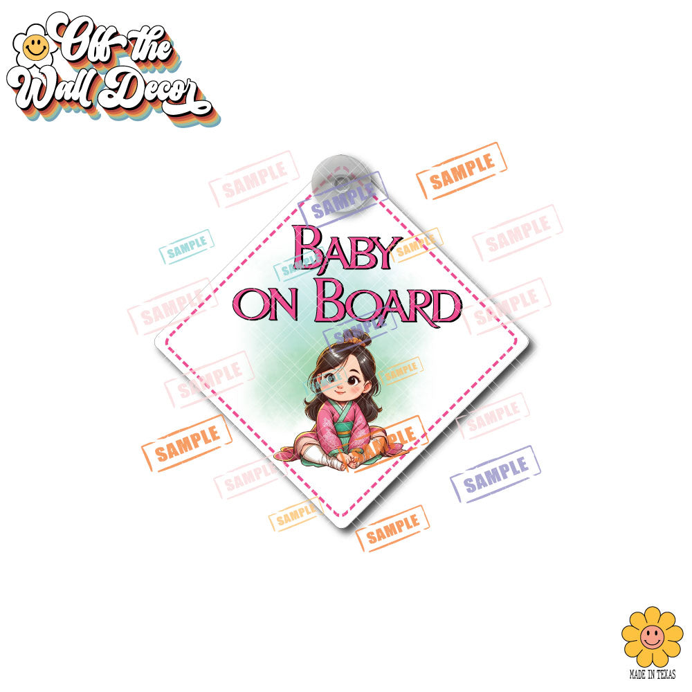 Little Mulan | Baby on Board | Suction Cup Sign, Magnet OR Vinyl Decal Sticker