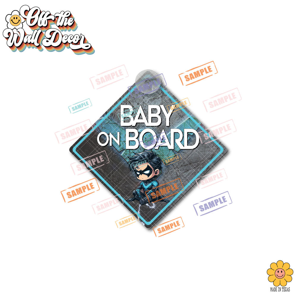 Little Nightwing | Baby on Board | Suction Cup Sign, Magnet OR Vinyl Decal Sticker