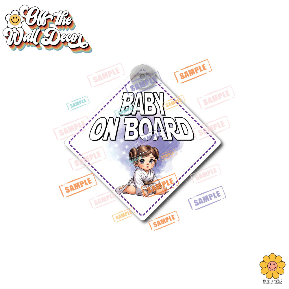 Baby Princess Leia | Baby on Board | Suction Cup Sign, Magnet OR Vinyl Decal Sticker