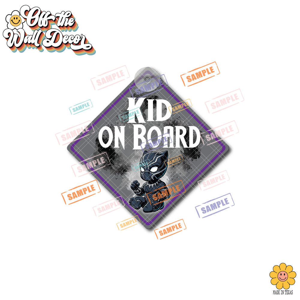 Little Black Panther | Baby on Board | Suction Cup Sign, Magnet OR Vinyl Decal Sticker