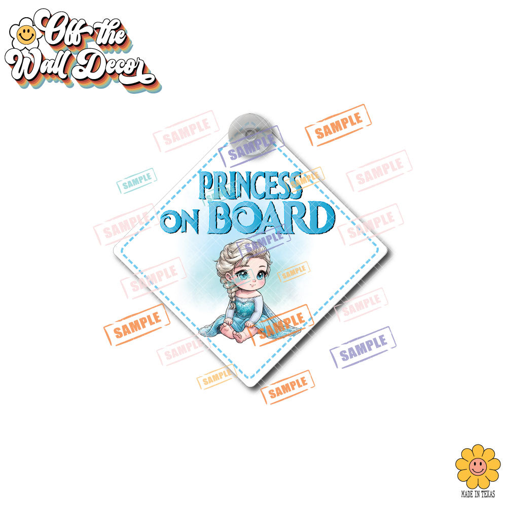 Little Princess Elsa | Baby on Board | Suction Cup Sign, Magnet OR Vinyl Decal Sticker