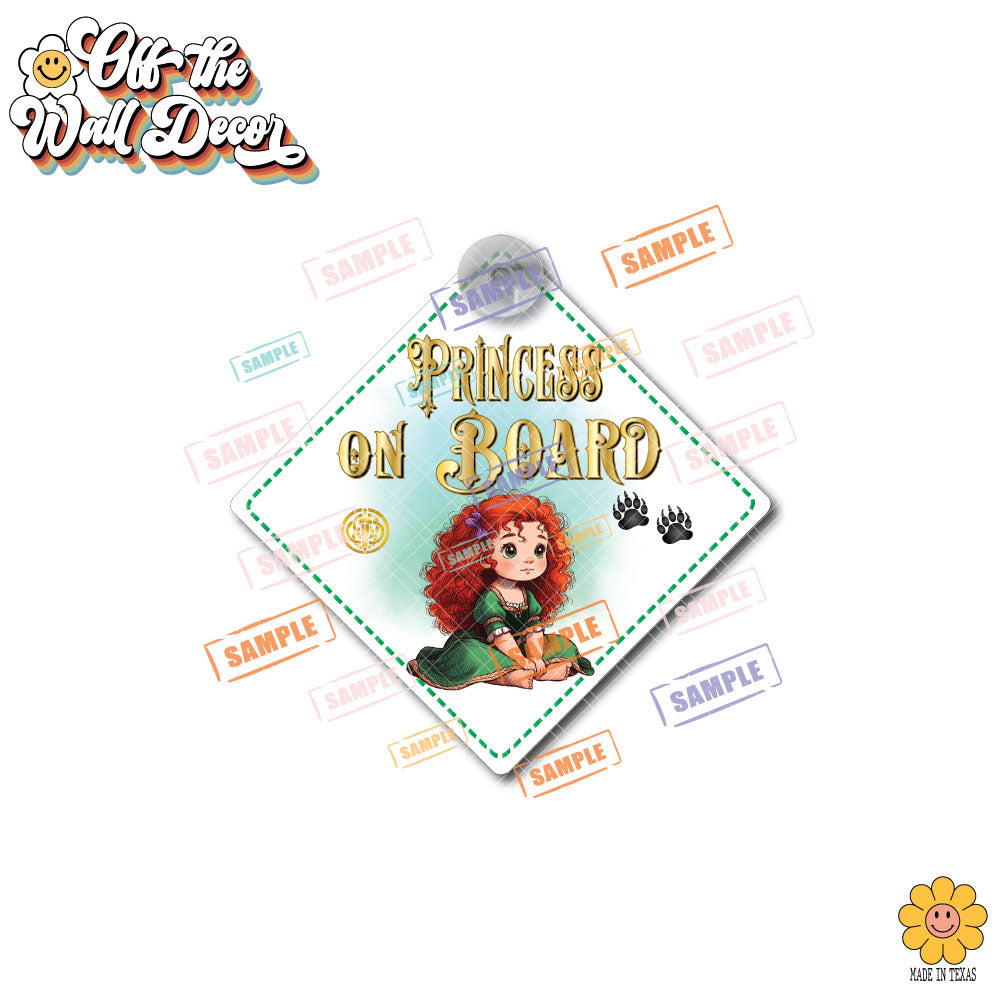 Little Princess Merida | Baby on Board | Suction Cup Sign, Magnet OR Vinyl Decal Sticker