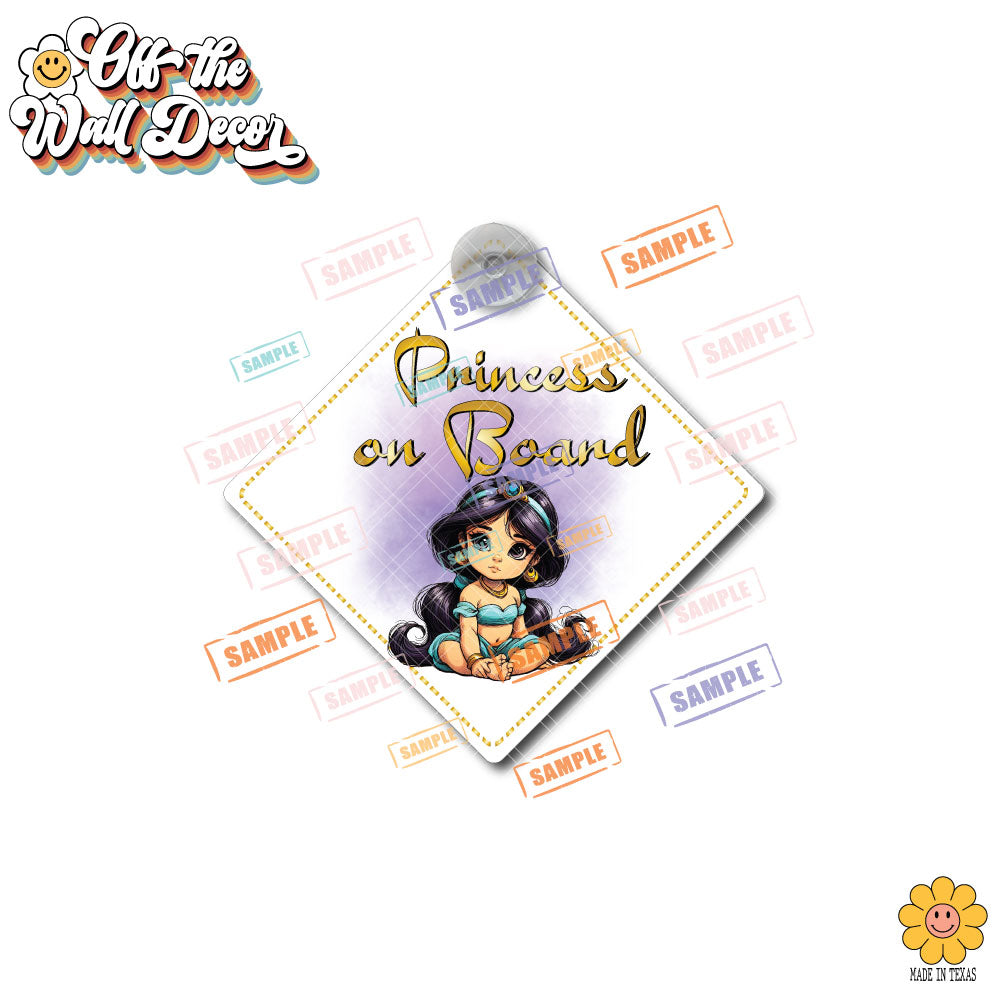 Baby Princess Jasmine | Baby on Board | Suction Cup Sign, Magnet OR Vinyl Decal Sticker
