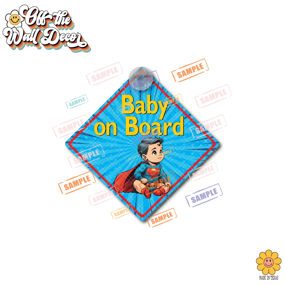 Little Hero Superbaby | Baby on Board | Suction Cup Sign, Magnet OR Vinyl Decal Sticker