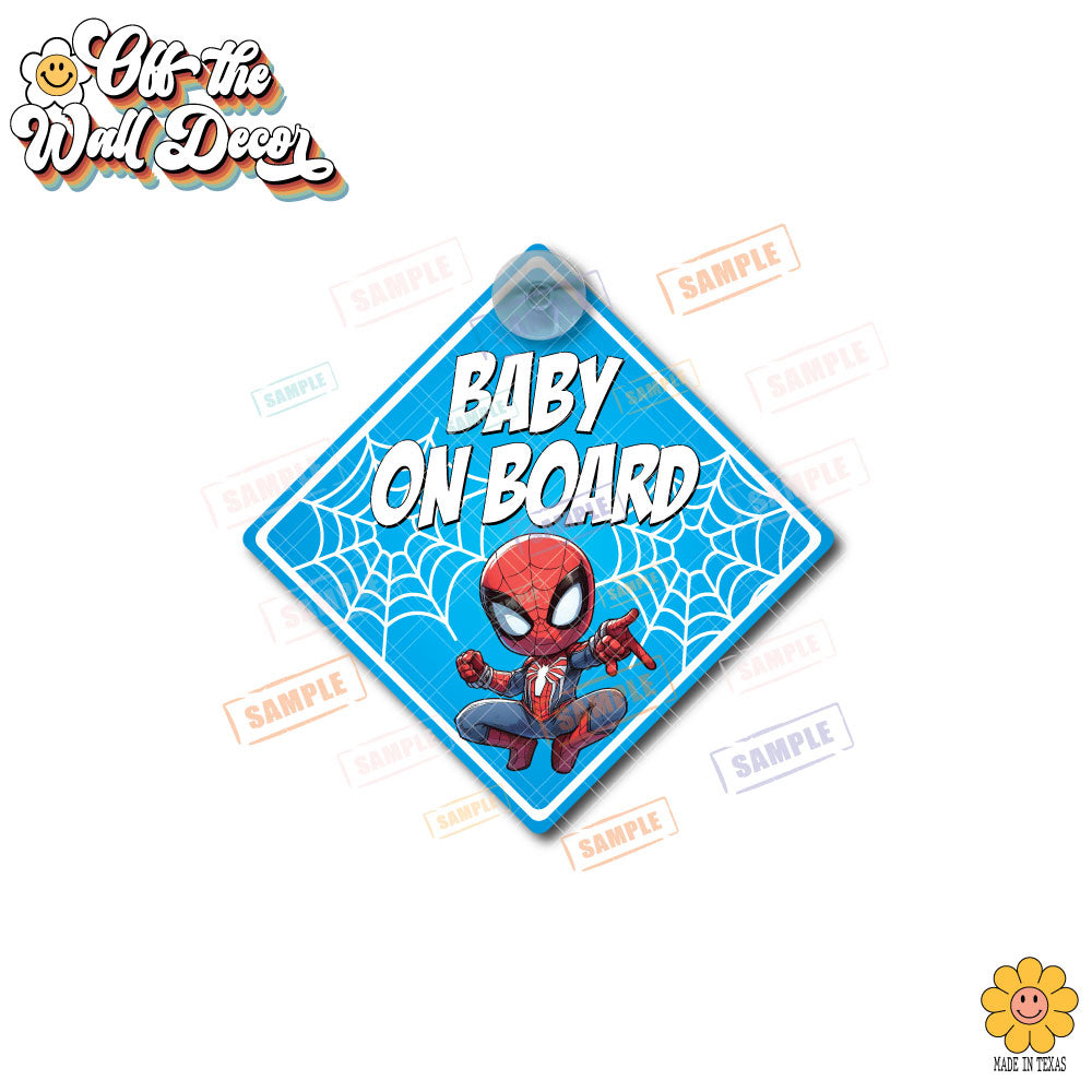 Hero Baby Spidey | Baby on Board | Suction Cup Sign, Magnet OR Vinyl Decal Sticker