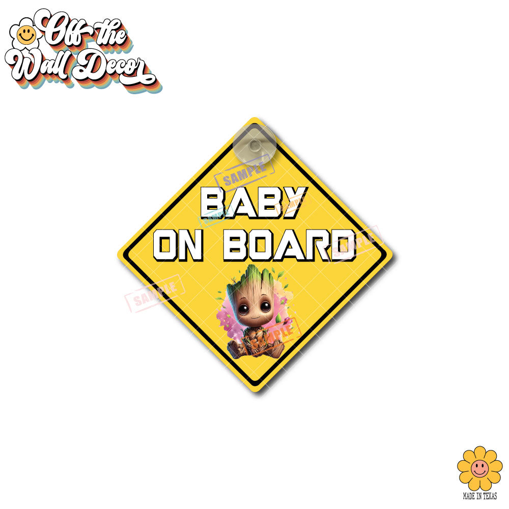 Baby Groot | Baby on Board | Suction Cup Sign, Magnet OR Vinyl Decal Sticker