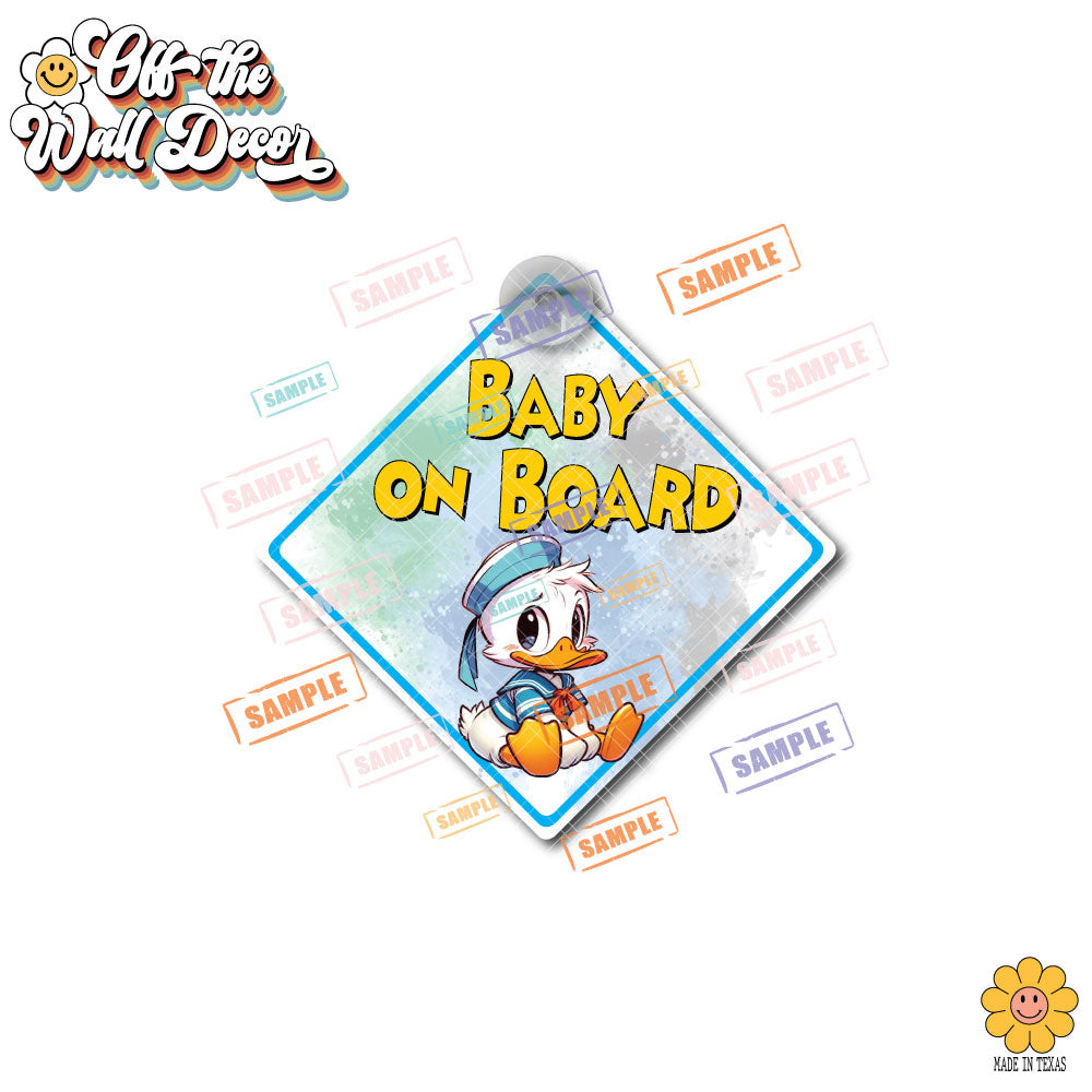 Baby Donald | Baby on Board | Suction Cup Sign, Magnet OR Vinyl Decal Sticker
